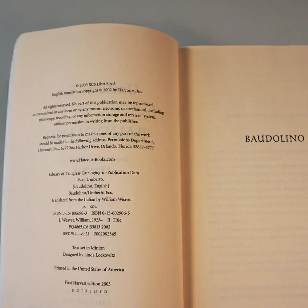 Baudolino by Umberto Eco 2003 Paperback